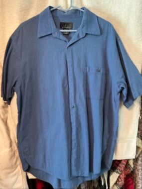 jf j.ferrar Men's Short-Sleeve Button-Down Shirt in Blue